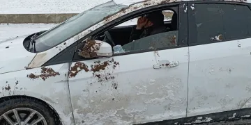 Tarlaya uçan araçtan sağ kurtuldular