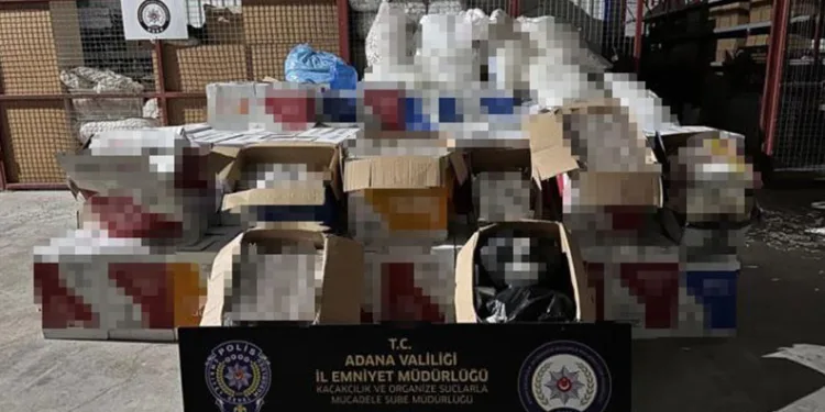 Adana’da gümrük kaçağı 5 milyon 670 bin makaron ele geçirildi