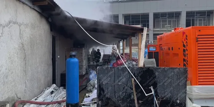 Şantiyede yangın sonrası patlama