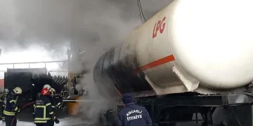 LPG tankı patladı, bir işçi yaralandı