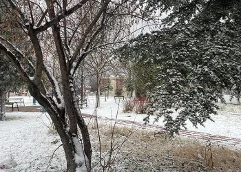 Eskişehir güne karla uyandı
