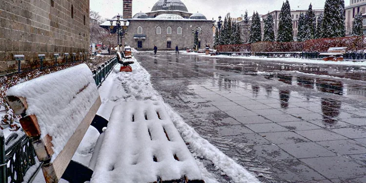Erzurum’dan kar manzaraları