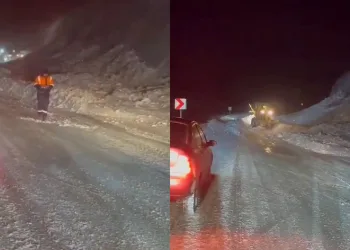 Erzurum’da karayoluna çığ düştü