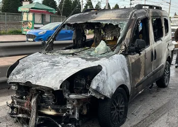D-100’de hafif ticari araç alev alev yandı