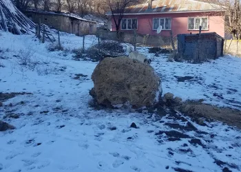 Yuvarlanan kayalar evleri teğet geçti