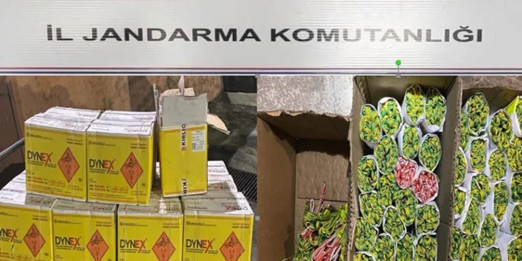 Jandarma 579 kilogram dinamit ele geçirdi