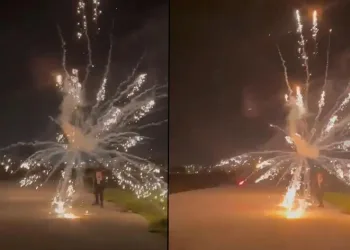 Yılbaşını kutlarken havai fişek elinde böyle patladı