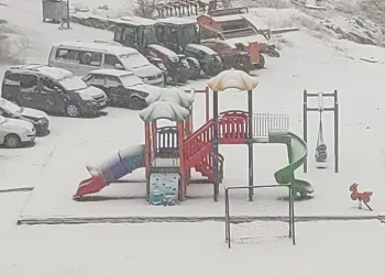 Aşkale’de kar yağışı etkili oluyor