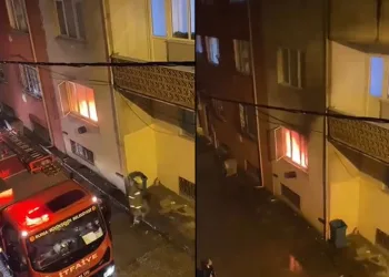 Eşiyle tartışınca evi ateşe verdi