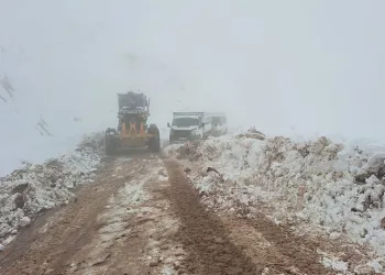Karda mahsur kalan araçlar kurtarıldı