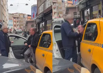 Taksiciyle yumruklu yol verme kavgası