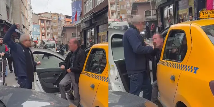 Taksiciyle yumruklu yol verme kavgası