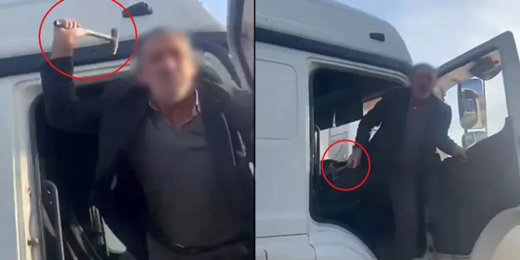 Trafikte tartıştığı adama çekiçle saldırdı