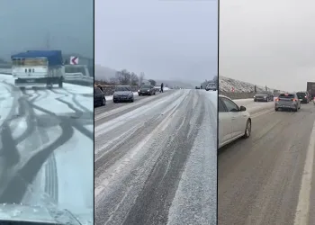 Yollar buz tuttu, araçlar yolda kaldı
