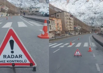Hakkari’de radarla hız denetimi uygulaması