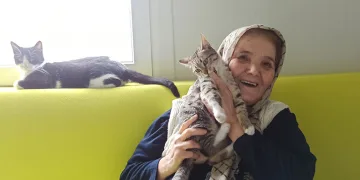Konteyner evinde kedileriyle hayatını sürdürüyor