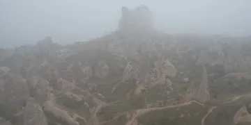 Sisin etkili olduğu Kapadokya dron ile görüntülendi