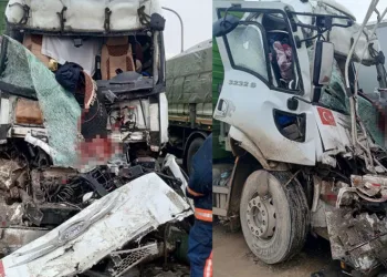 Kırmızı ışıkta duran tankere çarptı