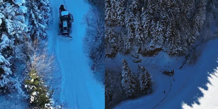 Karla mücadele çalışmaları dronla görüntülendi