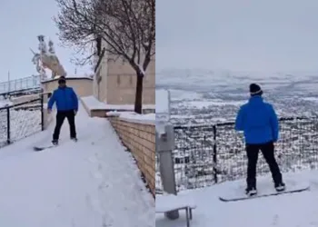 Tarihi Harput Mahallesi’nde kayak keyfi