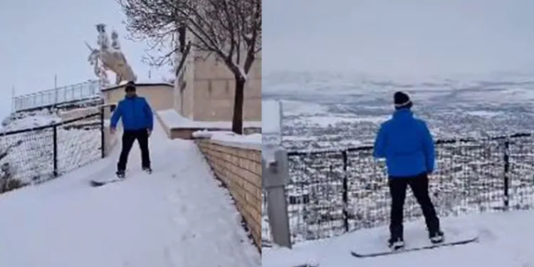 Tarihi Harput Mahallesi’nde kayak keyfi