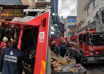 Ayakkabı deposunda çıkan yangın paniğe neden oldu
