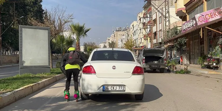 Kilis’te trafikte tehlikeli oyun