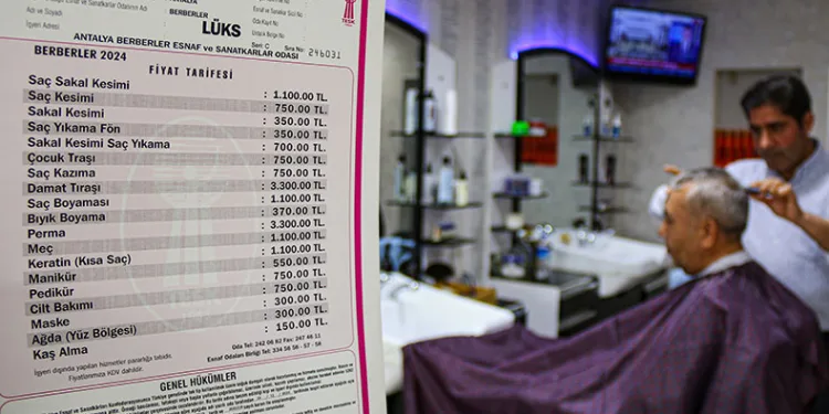 ‘Lüks’ tarifedeki berberler bin 100 lira
