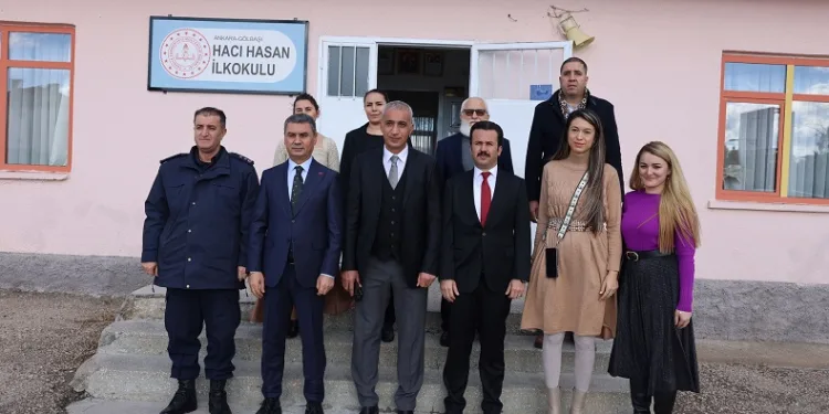 Gölbaşı Belediye Başkanı Ramazan Şimşek, Hacıhasan İlkokulunu ziyaret etti