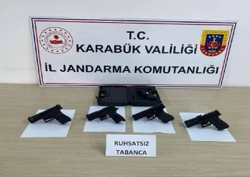 Karabük’te 4 adet ruhsatsız tabanca ele geçirildi