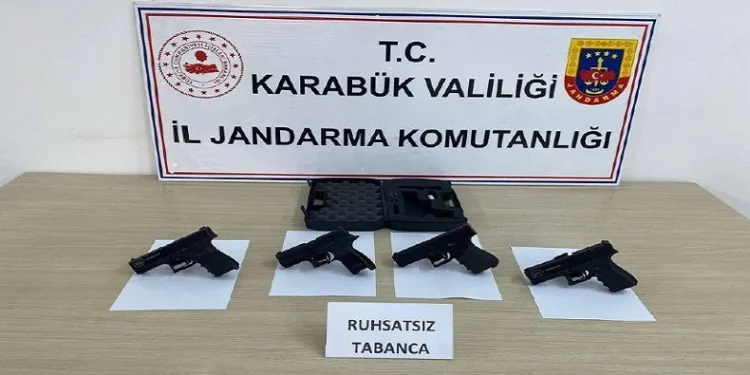 Karabük’te 4 adet ruhsatsız tabanca ele geçirildi