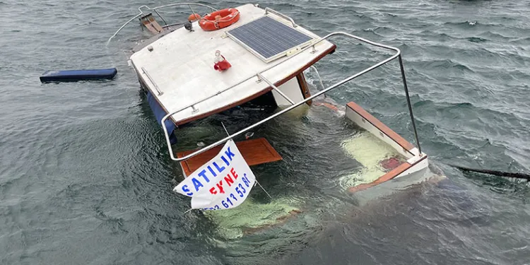 Sahibinin gözleri önünde sulara gömüldü