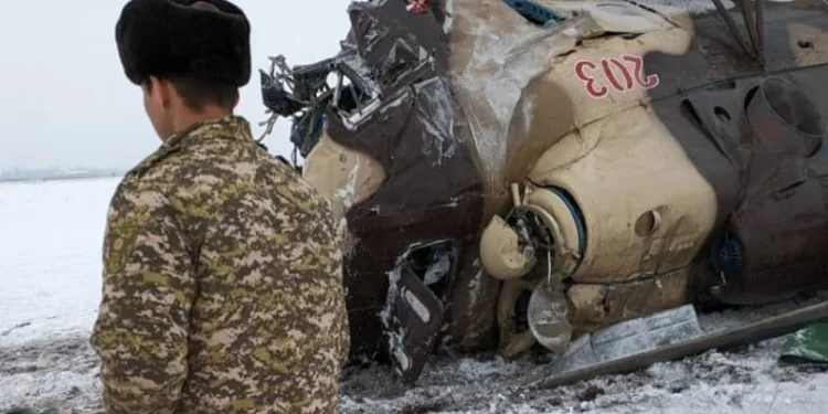 Kırgızistan’da askeri helikopter düştü