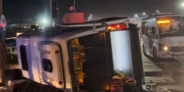 Tekirdağ’da yolcu minibüsü devrildi: 13 yaralı