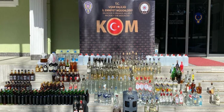 Uşak’ta kaçak alkol operasyonu