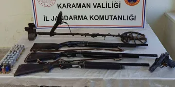 Karaman’da çalıntı ve kaçak silah operasyonu