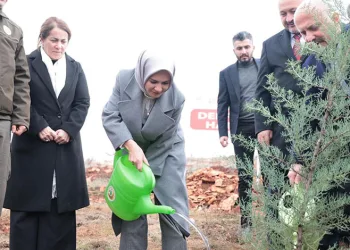 Bakan Göktaş deprem şehitleri adına fidan dikti