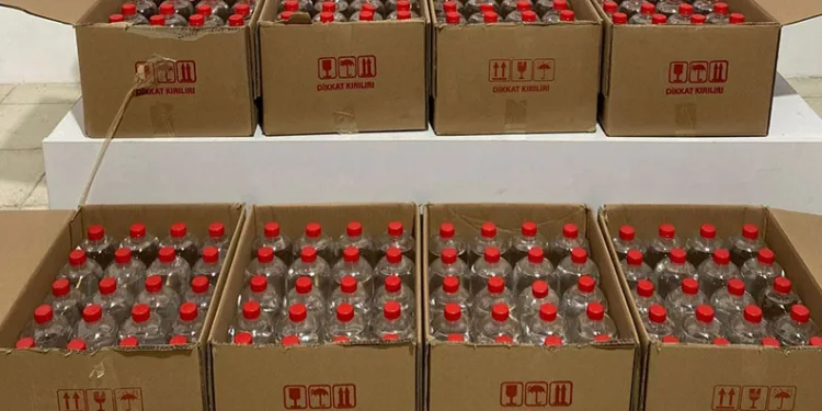 Samsun’da 240 litre etil alkol ele geçirildi
