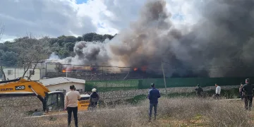 Bodrum’da izolasyon firmasında yangın
