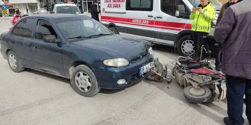 Konya’da otomobil ile elektrikli bisiklet çarpıştı: 1 yaralı