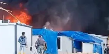 Antalya’da işçilerin kaldığı konteynerler alev alev yandı