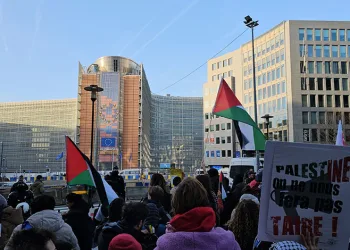 Brüksel’de Filistin’e destek gösterisi