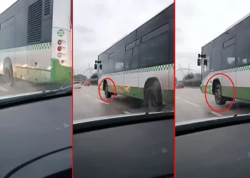 Bursa’da halk otobüs şoförü tek teker sürdü