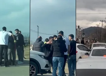 Yol verme kavgasında birbirine girdiler