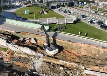 Bursa’da göçen yolda çalışma başladı