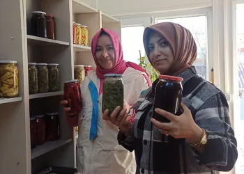 Gelin ve görümceden aile ekonomisine katkıda bulunuyor