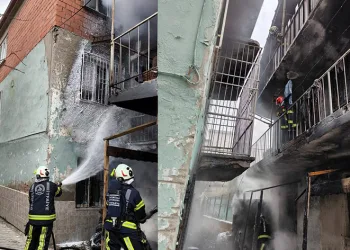 Evde çıkan yangın kısa sürede apartmana sıçradı