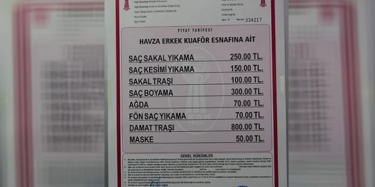 Havza’da berber ücretlerine zam