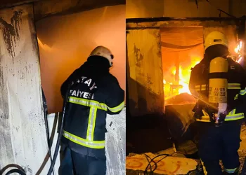 Antakya’da konteyner yangını çıktı