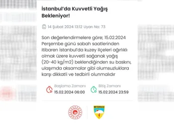 Meteoroloji’den İstanbul için kuvvetli yağış uyarısı